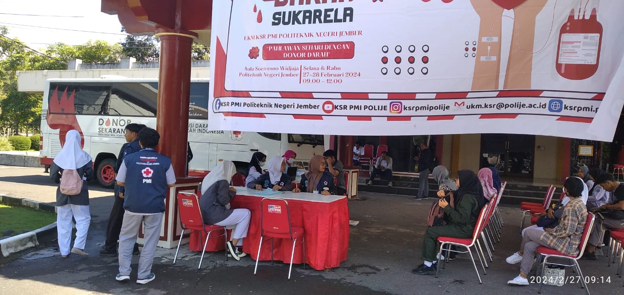 Keren, KSR PMI Unit Polije Sukses Gelar Donor Darah Selama Dua Hari Dengan Hasil Sumbangkan 74 Kantong Darah Ke UDD PMI