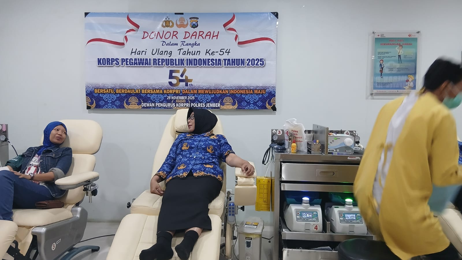 Rangkaian Hari Korpri, ASN Polres Jember Sumbang 17 Kantong Darah