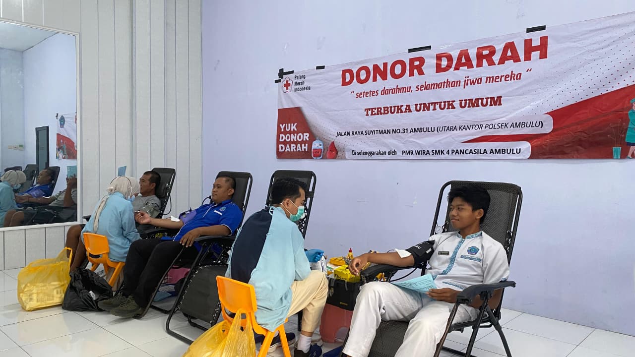 PMR SMK 4 Pancasila Sukses Gelar Donor Darah, Hasilnya Lampaui Target