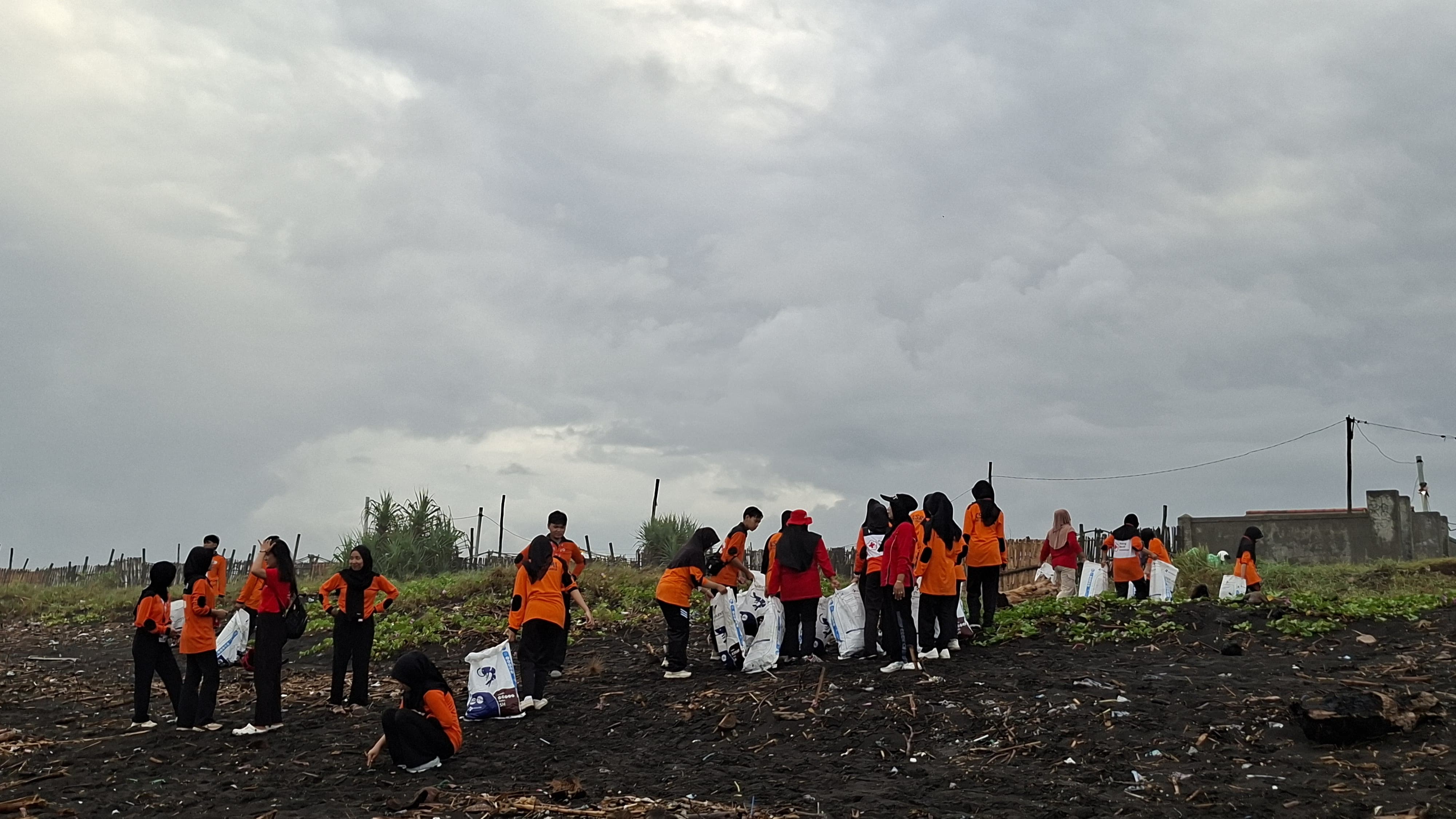Kolaborasi Dengan Sibat Kepanjen, KSR PMI Unit UNMUH Jember Bersih-Bersih Pantai Selatan 