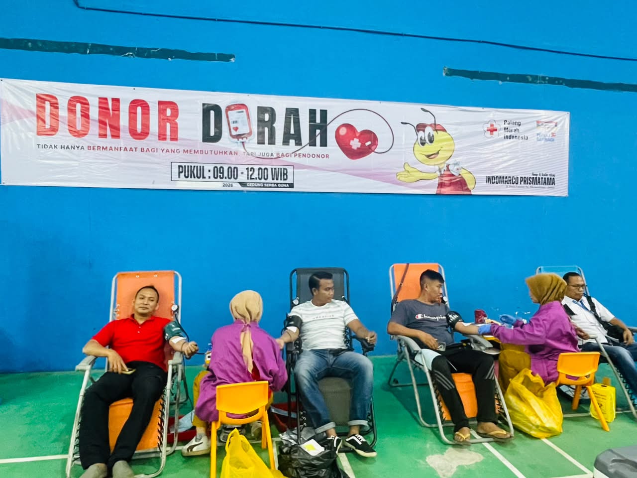 Karyawan PT Indomarco Prismatama Makin Lumbung Pendonor, Target 50 Dapat 49 Kantong Darah