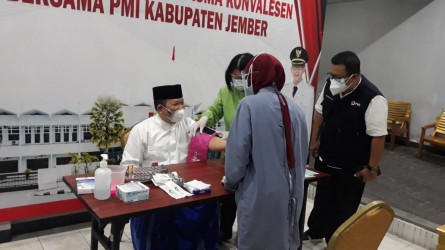 Bupati Dan Ketua PMI Jember Pelopori Donor Darah Plasma Konvalesen