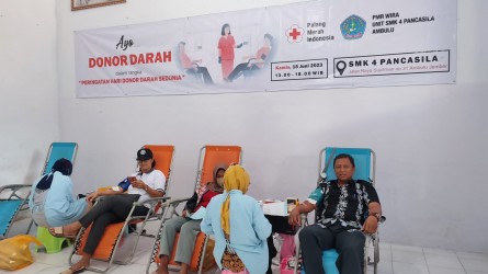 Gerakkkan Jiwa Sosial, PMR  SMK 4 Pancasila Peringati Hari Donor Darah Sedunia Pelopori Gerakan Donor Darah Sukarela