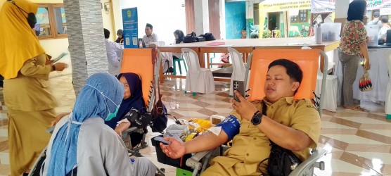AKSI NYATA PEMDES NOGOSARI JEMBER!!, SUKSES HIMPUN 36 KANTONG DARAH LEWAT SINERGI BERSAMA PMI